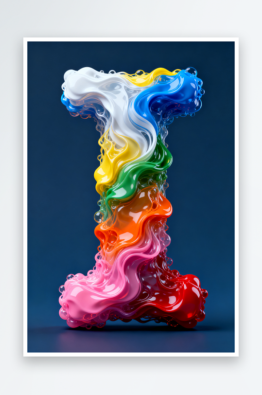 CGI数字艺术作品抽象多彩字母I