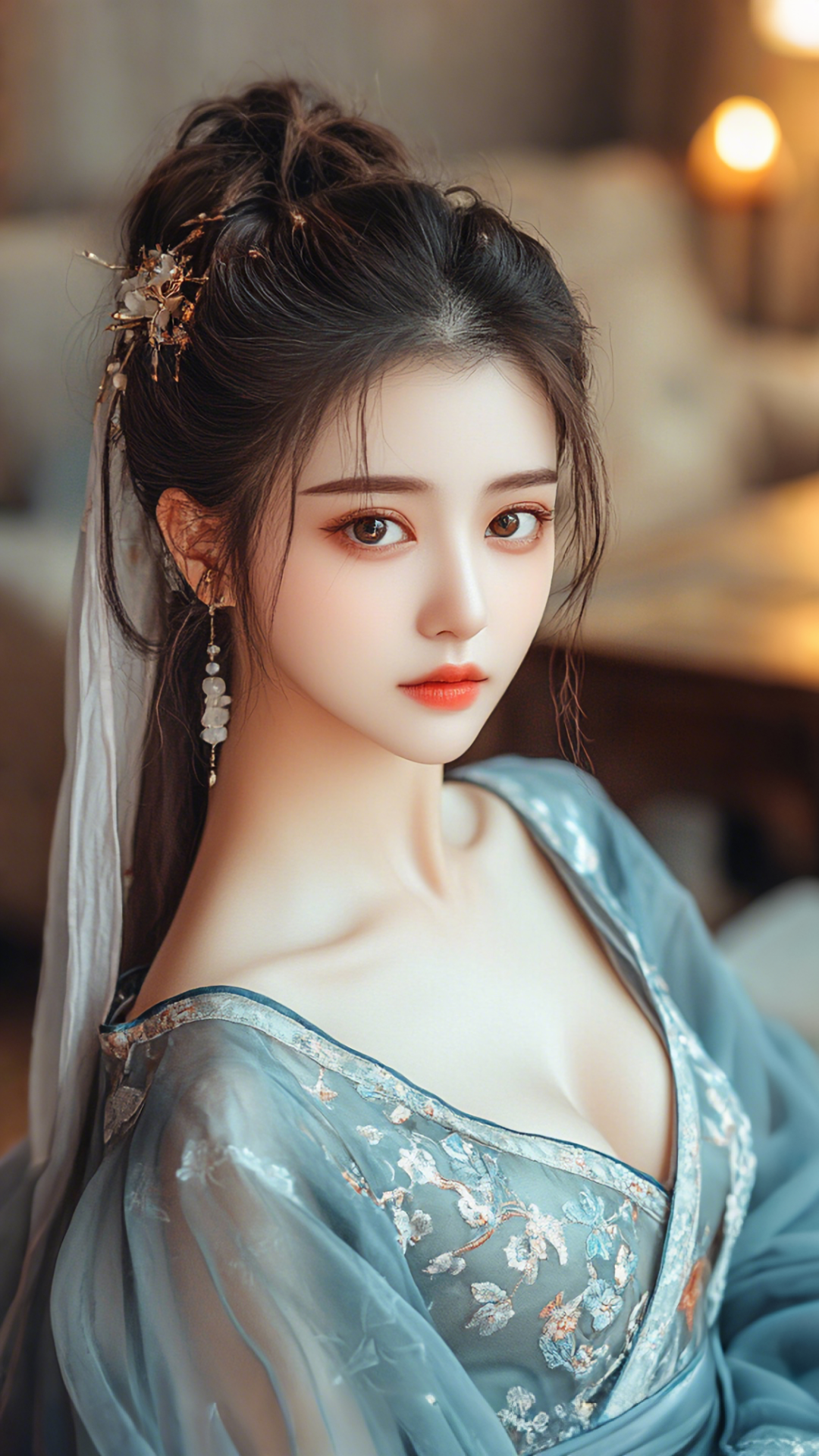 古风佳人温婉典雅之姿素材