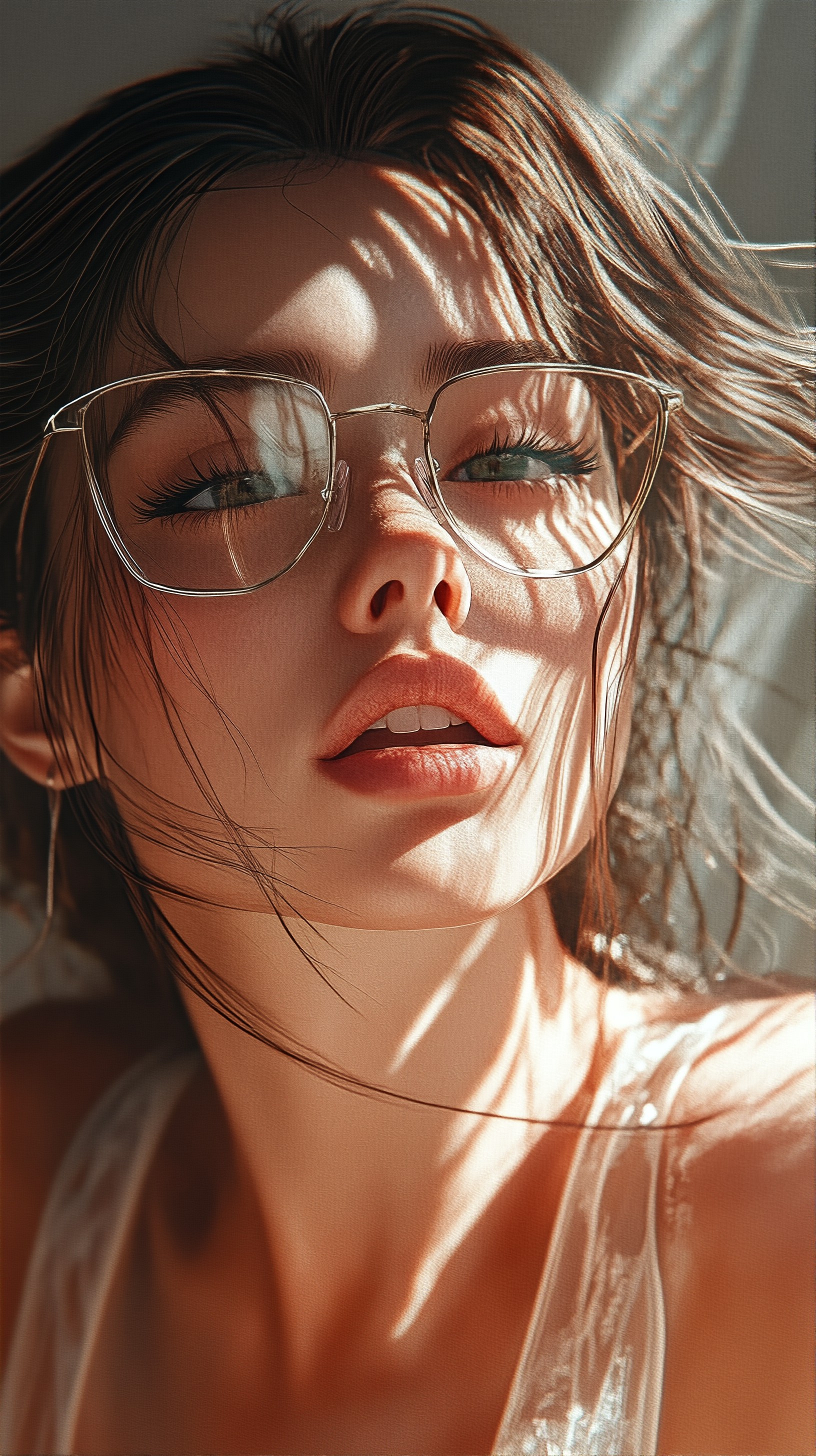 戴眼镜的时尚气质女性素材