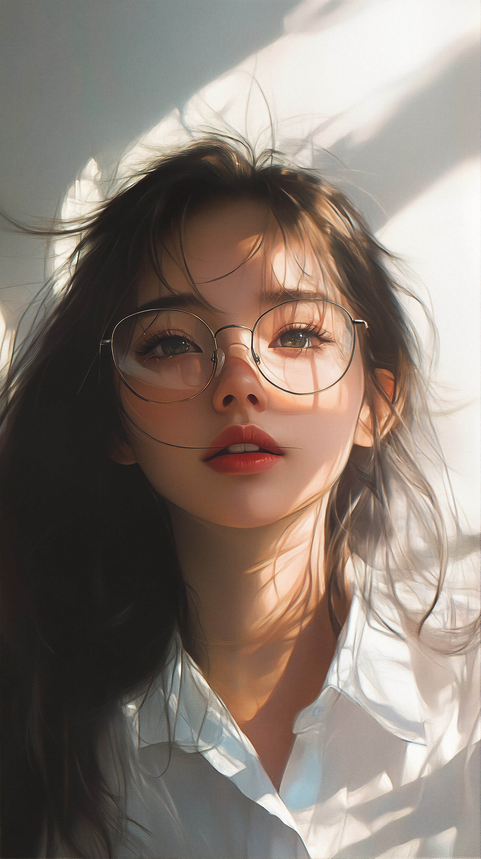 戴眼镜的时尚气质女性素材
