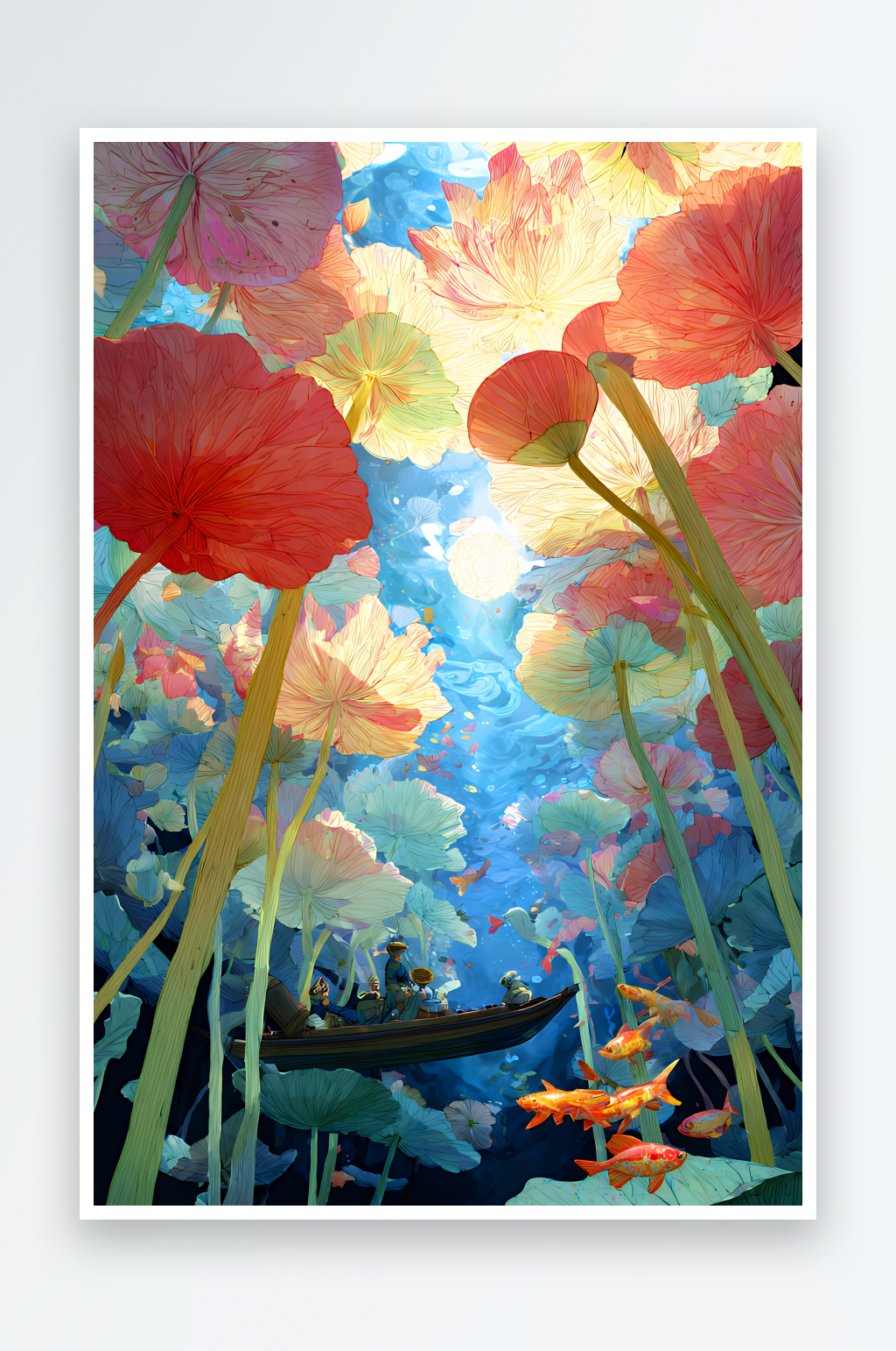 梦幻花海中的绚烂景致素材