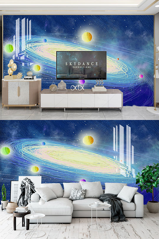 抽象宇宙星空背景墙