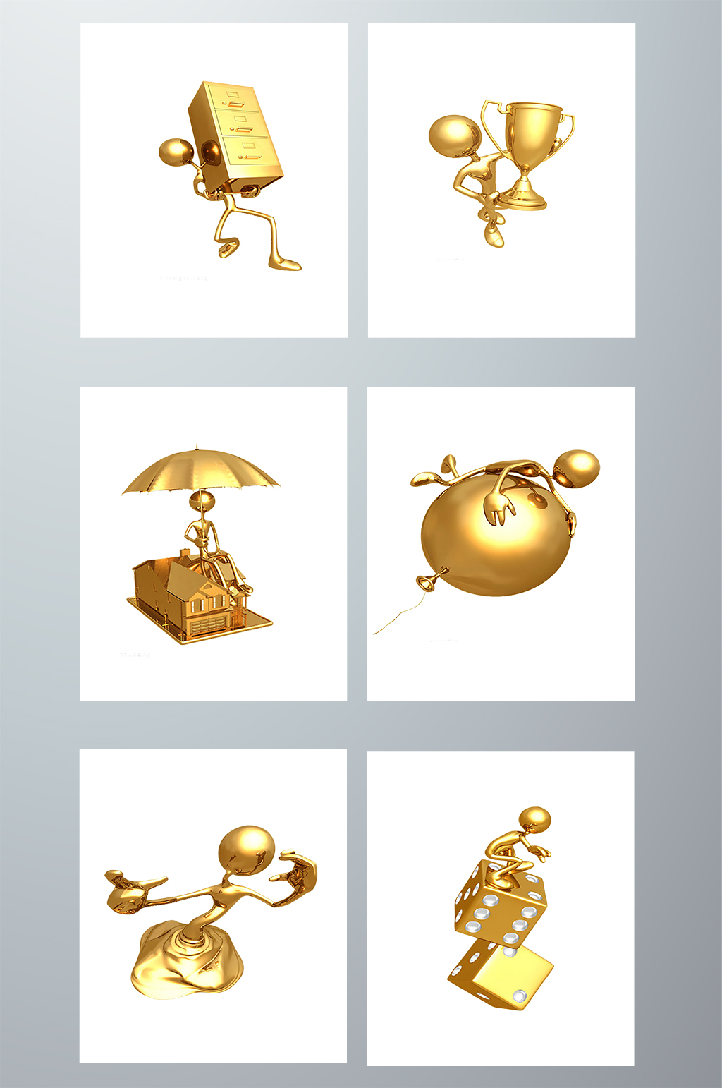 3D金属小人设计素材图片素材