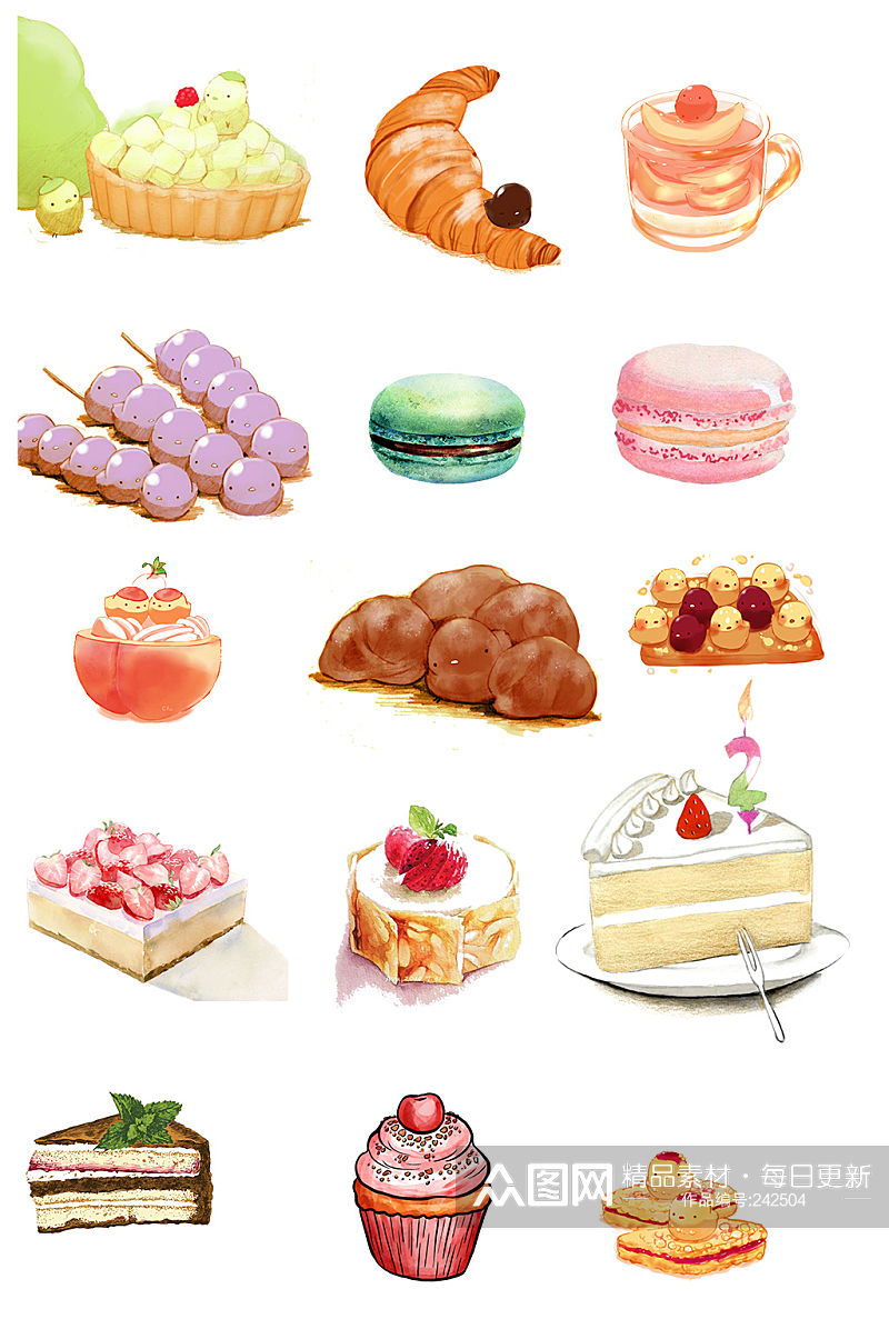 各式蛋糕甜品素材素材