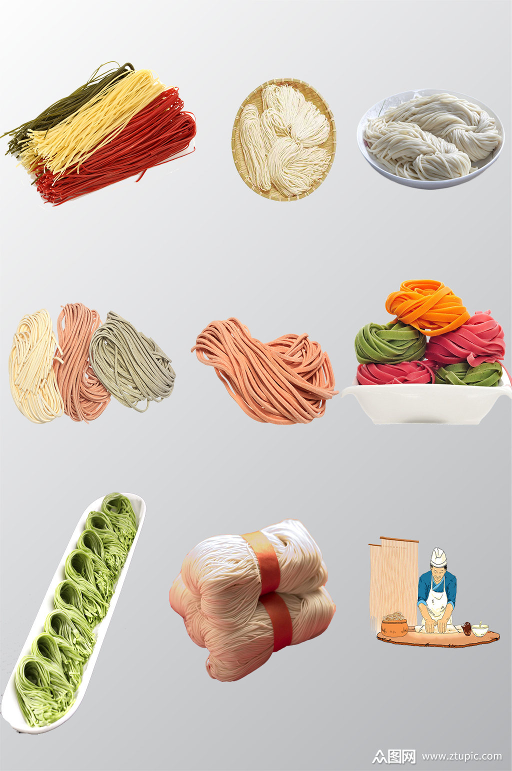 多款面食免抠素材