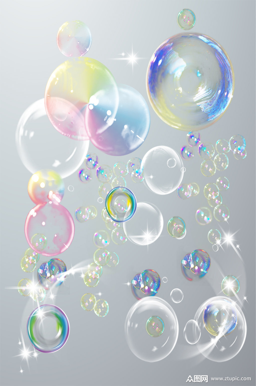 唯美彩色气泡素材