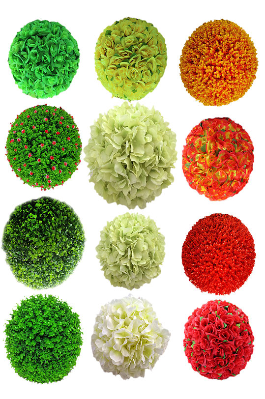 彩色花球免抠素材