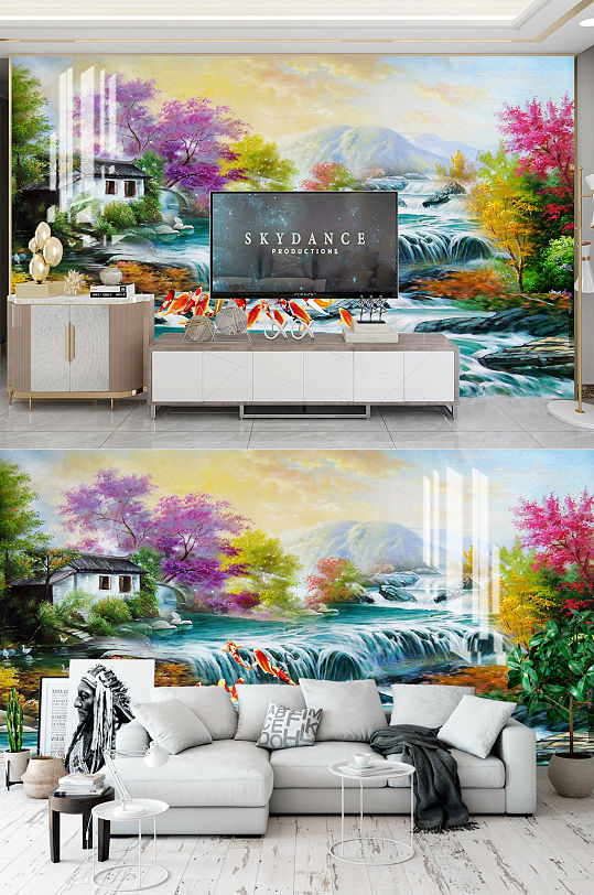 现代抽象油画背景-众图网