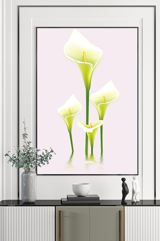 清新唯美马蹄莲玄关