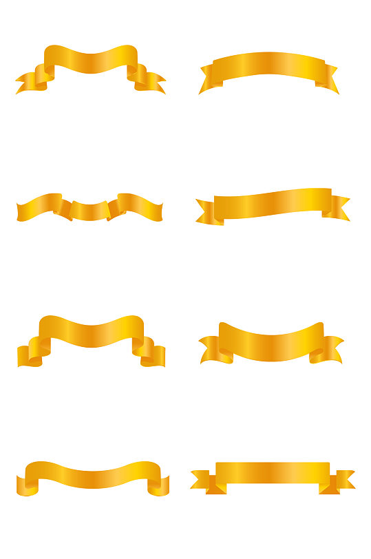 金色丝带免抠素材-众图网