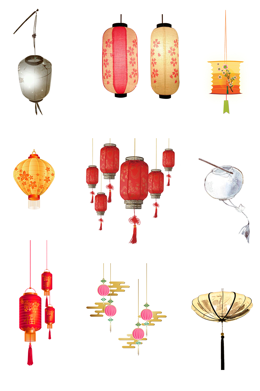 中国风传统灯笼素材素材