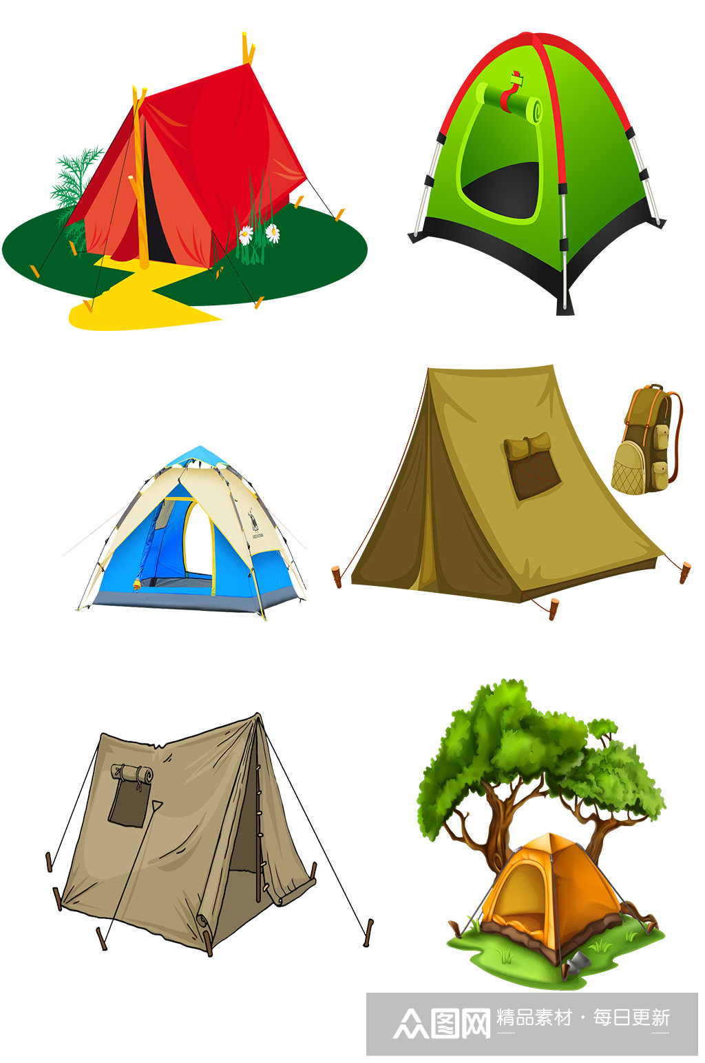 旅游帐篷免抠素材