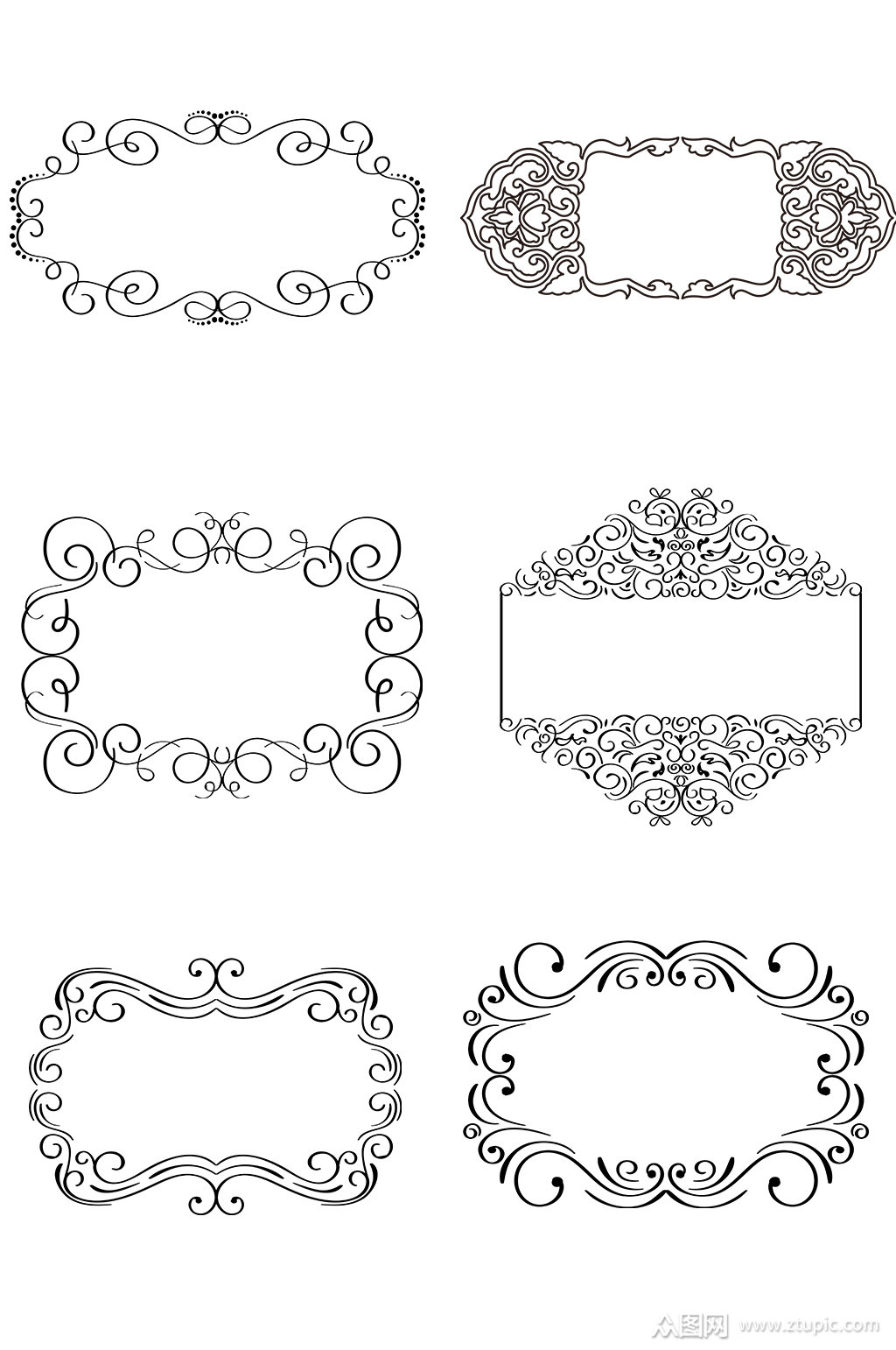 手绘欧式复古边框素材