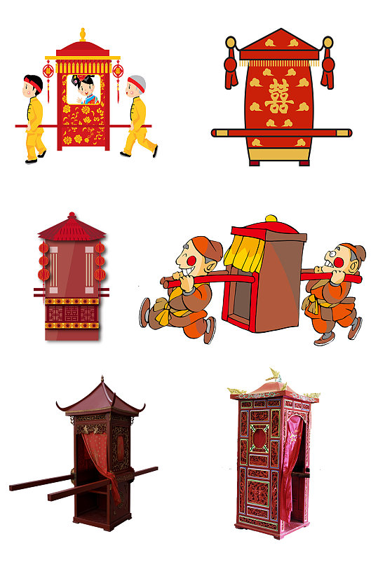 花轿红色古典轿子