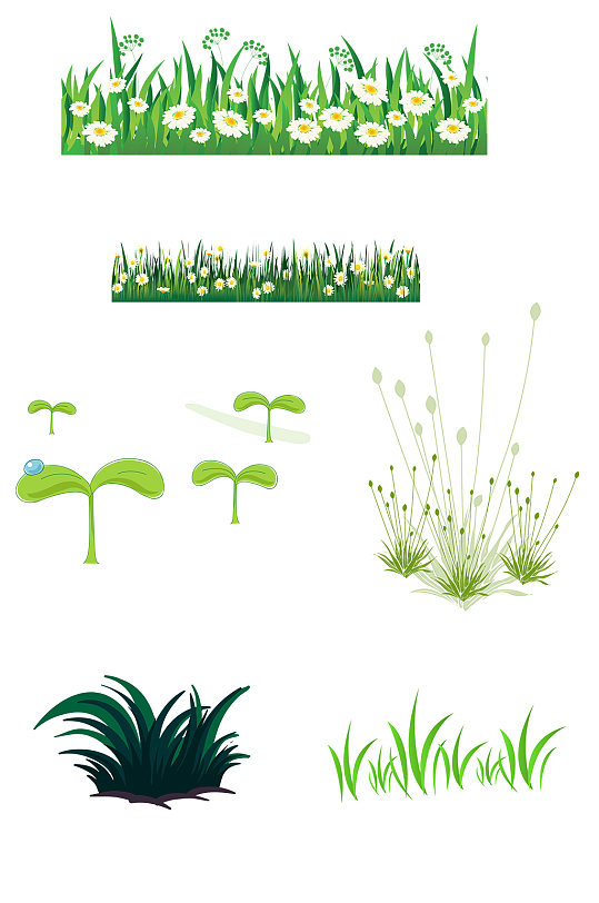 可爱卡通小草素材-众图网