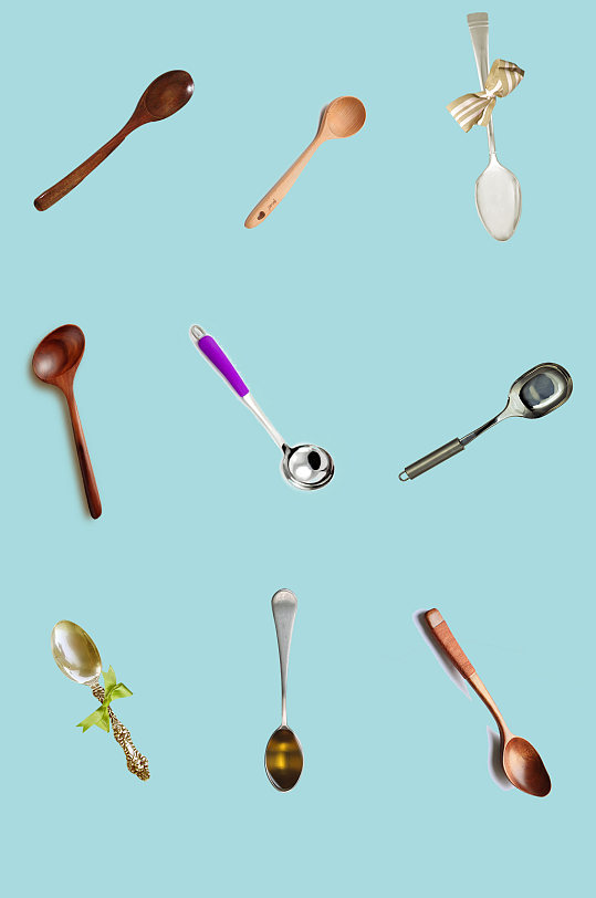 不同种类材质的勺子