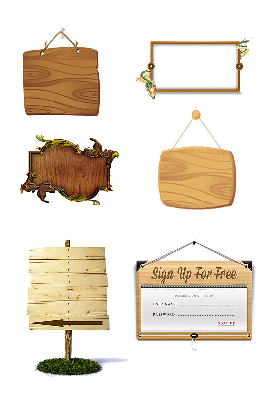 公告牌吊牌免抠图