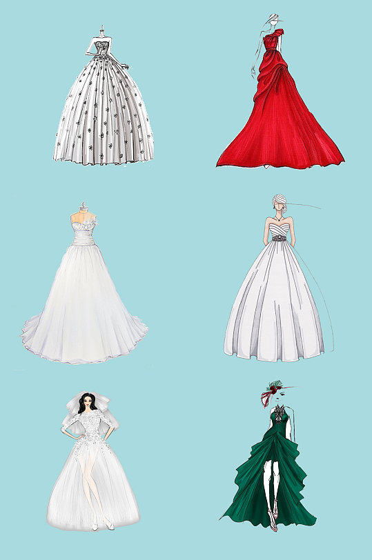 现代大气晚礼服素材