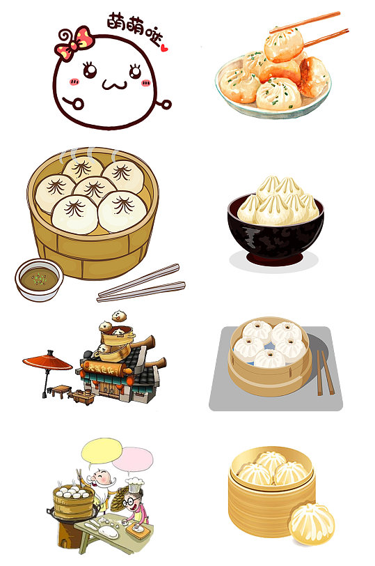 包子汤包手绘素材-众图网
