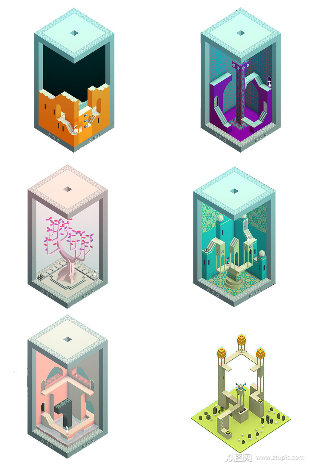 纪念碑谷建筑素材免费下载,本作品是由紫妍上传的原创免抠元素素材