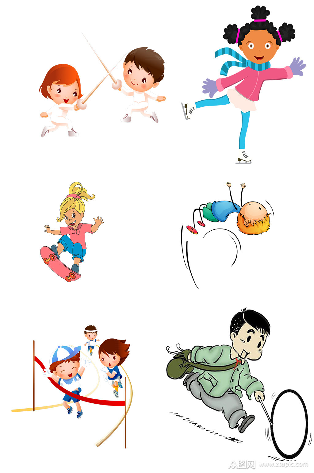 运动儿童免抠素材