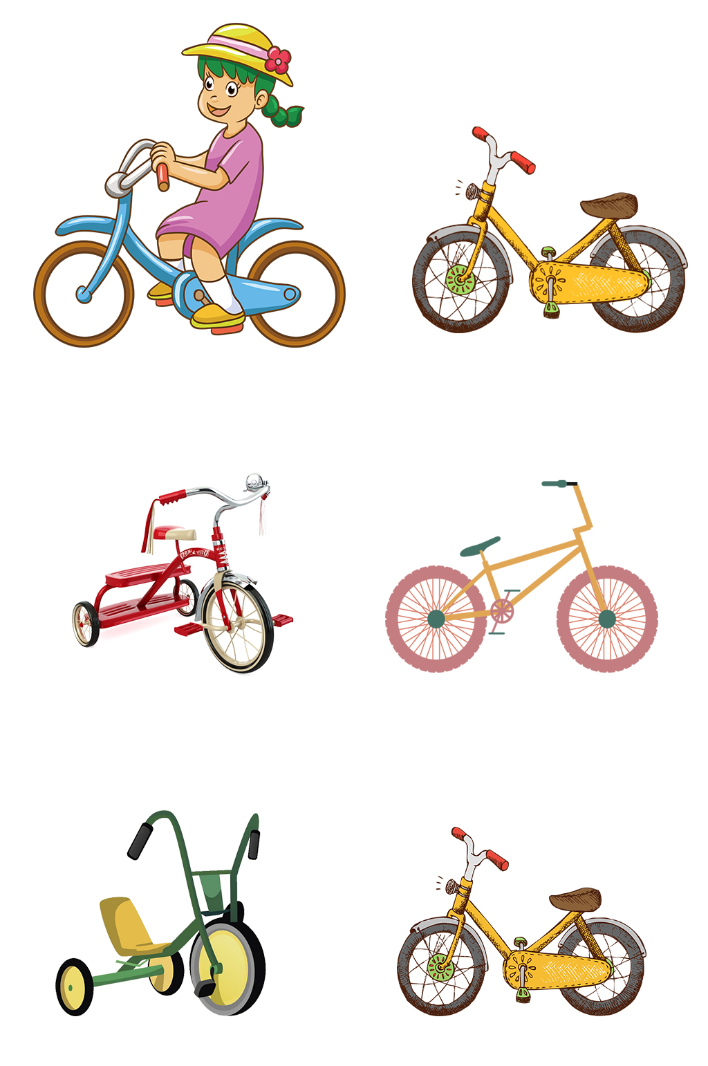 自行车单车立即下载六一儿童节小朋友游乐场欢快庆祝清新插画立即下载