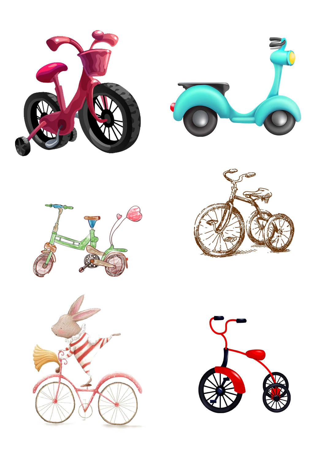 手绘儿童自行车单车综合排列热门下载最新上传收起更多格式:全部psdai