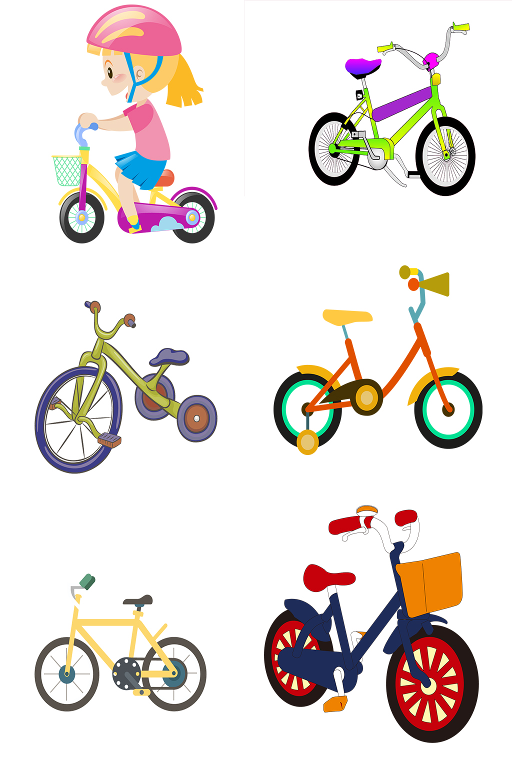 卡通儿童自行车素材