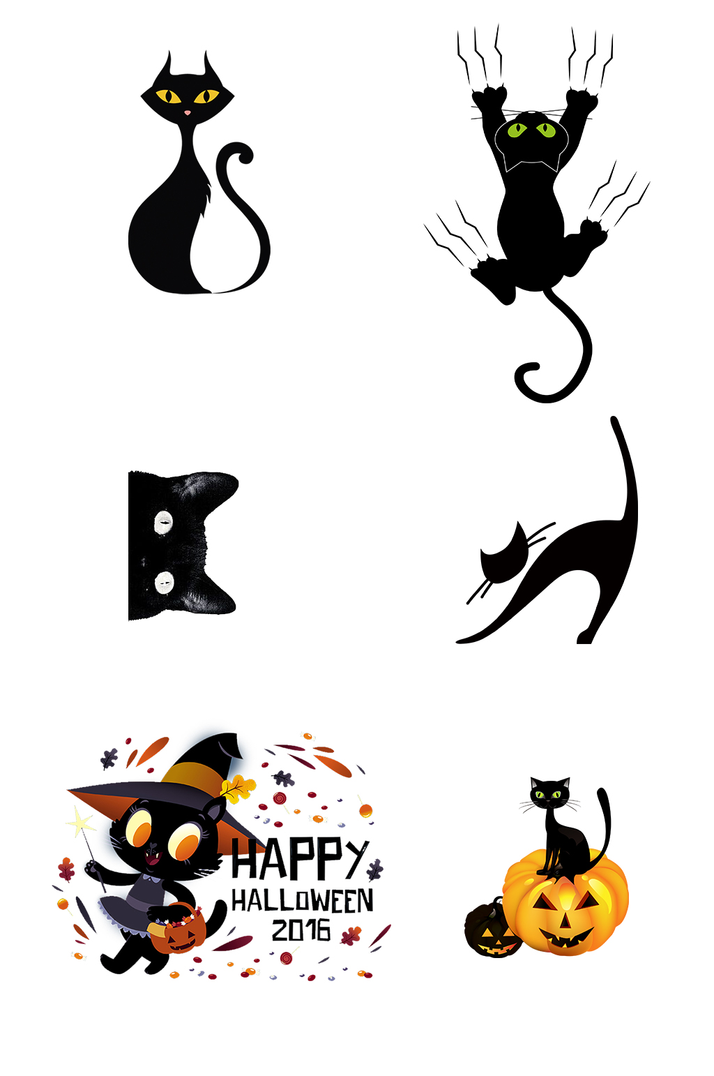卡通黑色猫咪小猫素材