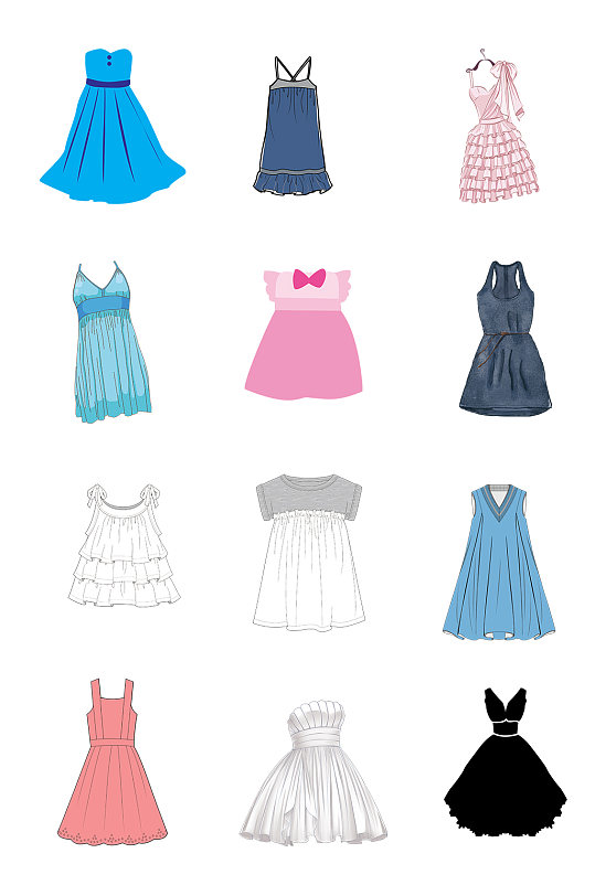 手绘卡通女生衣服