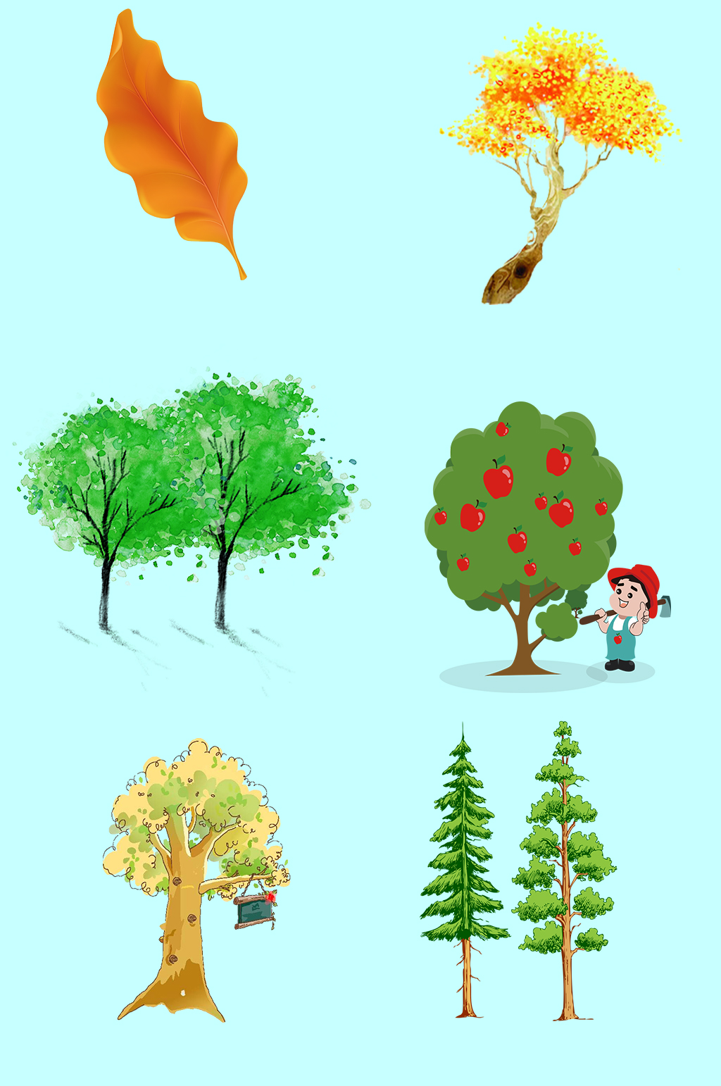 手绘卡通绿色植物 设计元素素材下载 众图网