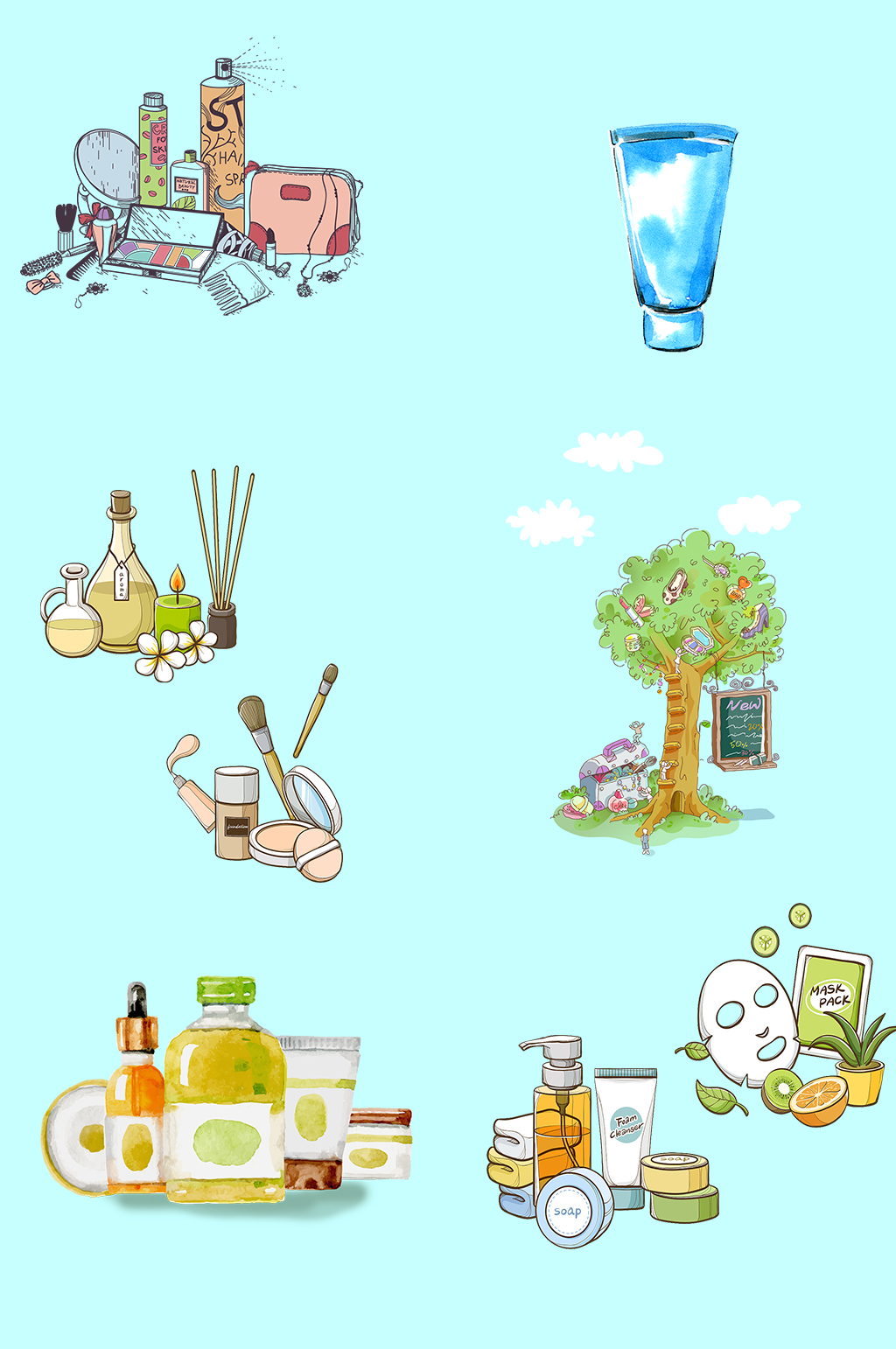 护肤品保养品美容素材