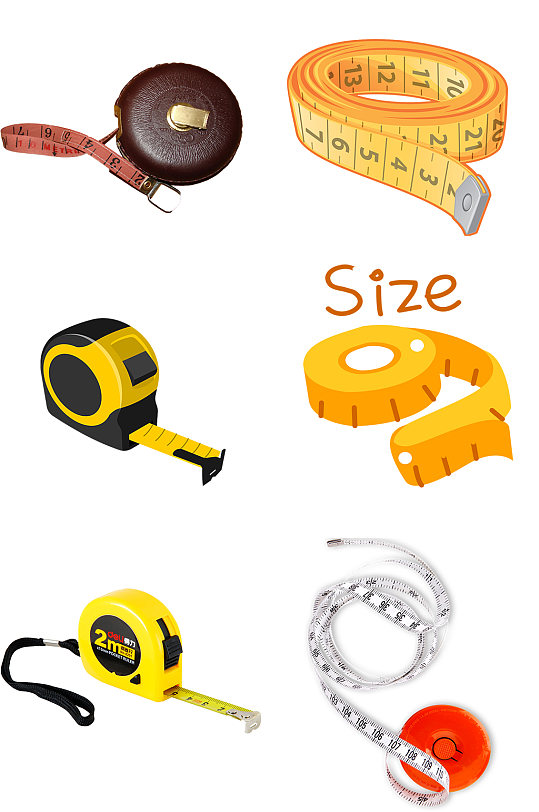 手绘卡通卷尺素材