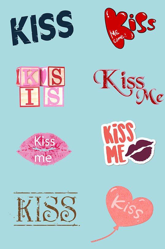 亲吻爱心红嘴唇kiss