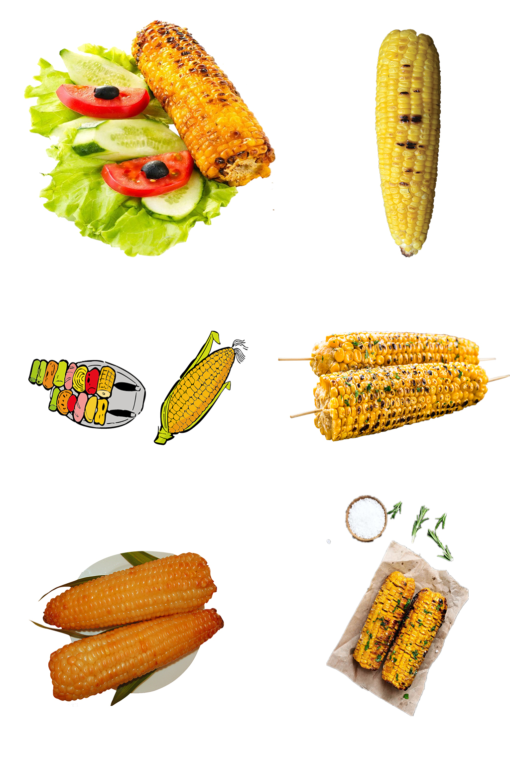 美味烧烤烤玉米金色素材
