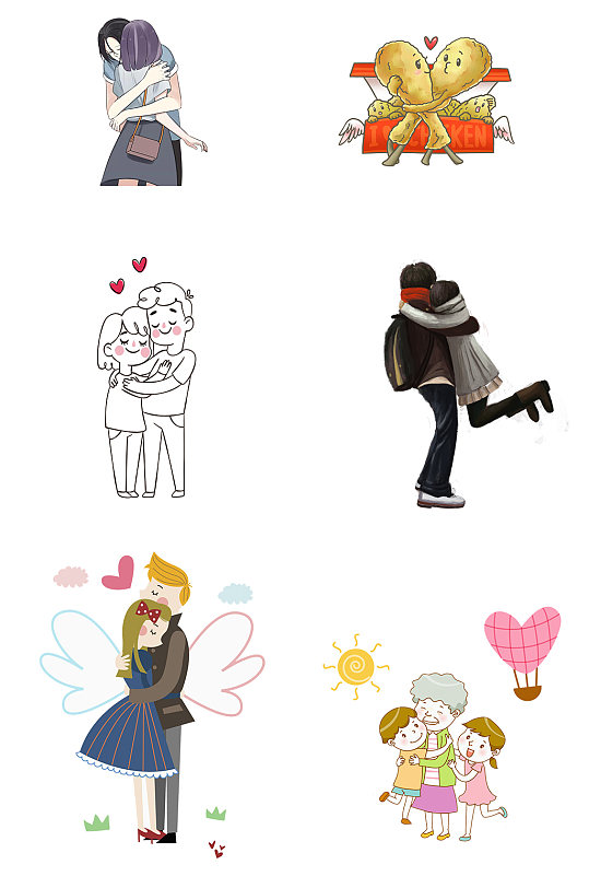 可爱拥抱的情侣熊贺卡矢量素材