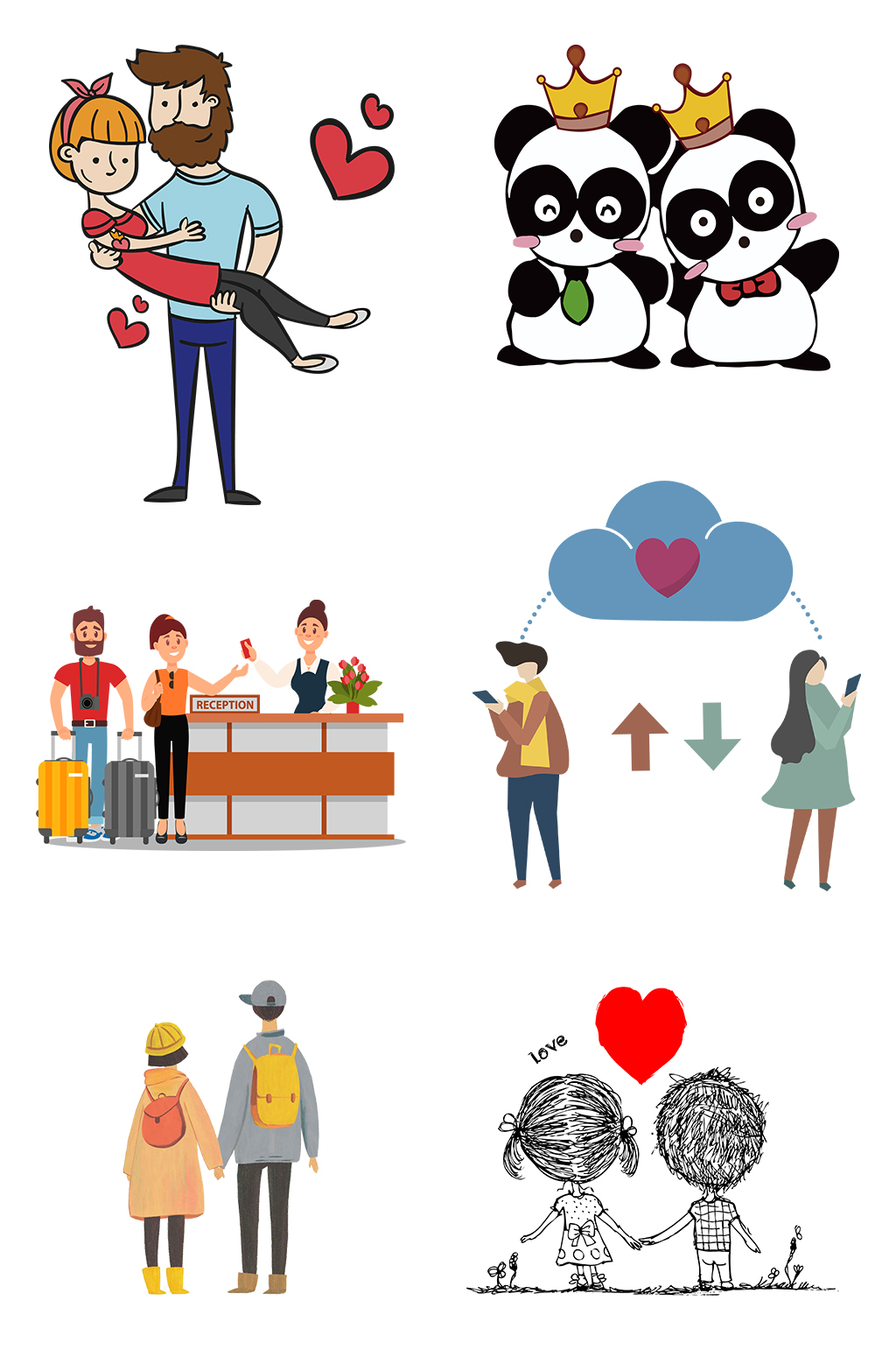 可爱夫妻情人节素材素材