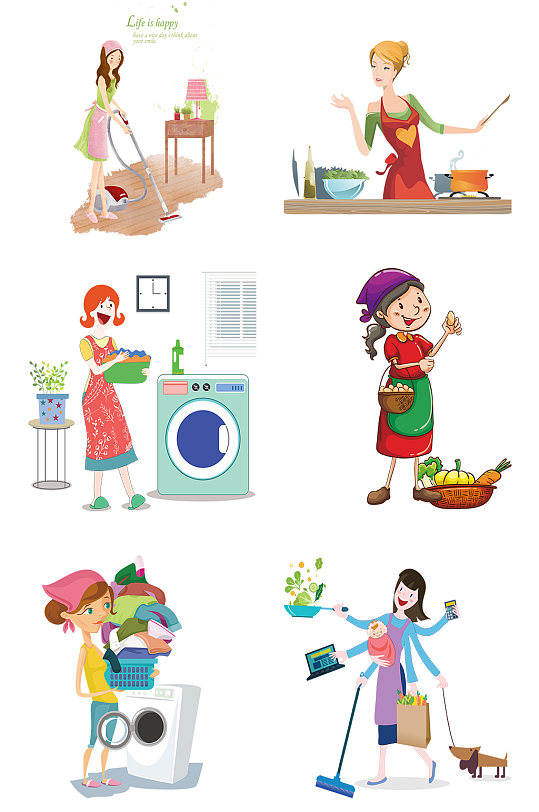 家庭主妇免抠素材