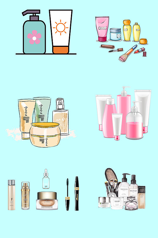 手绘化妆品护肤品素材