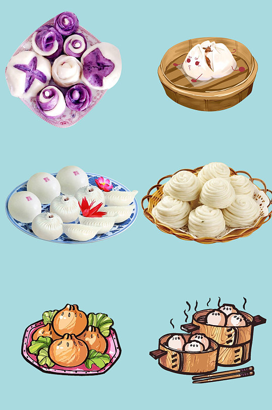 白面馒头免抠素材