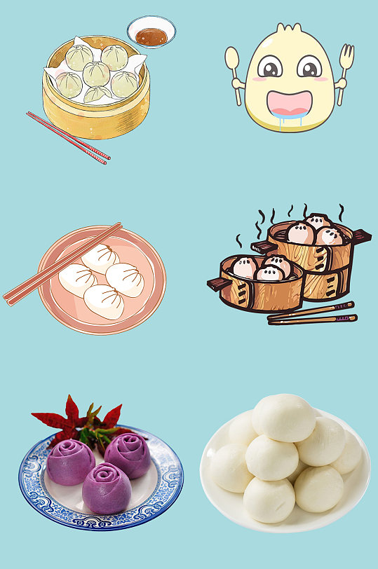 包子馒头早餐美食-众图网