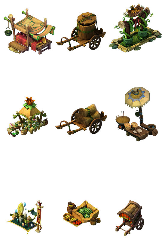 游戏房屋建筑物元素图片