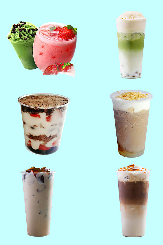 夏日冰饮奶茶素材