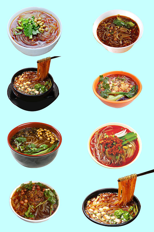 特色美食酸辣粉素材