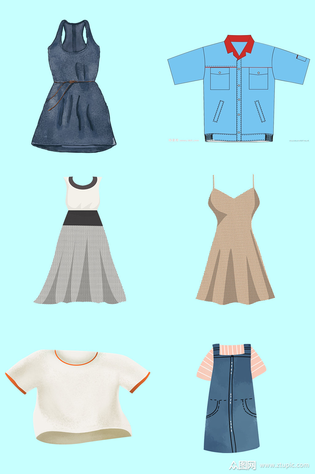 服装衣服手绘卡通