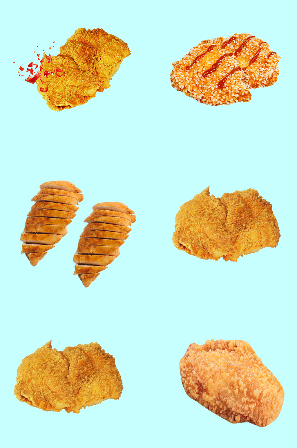油炸大鸡排美味美食素材