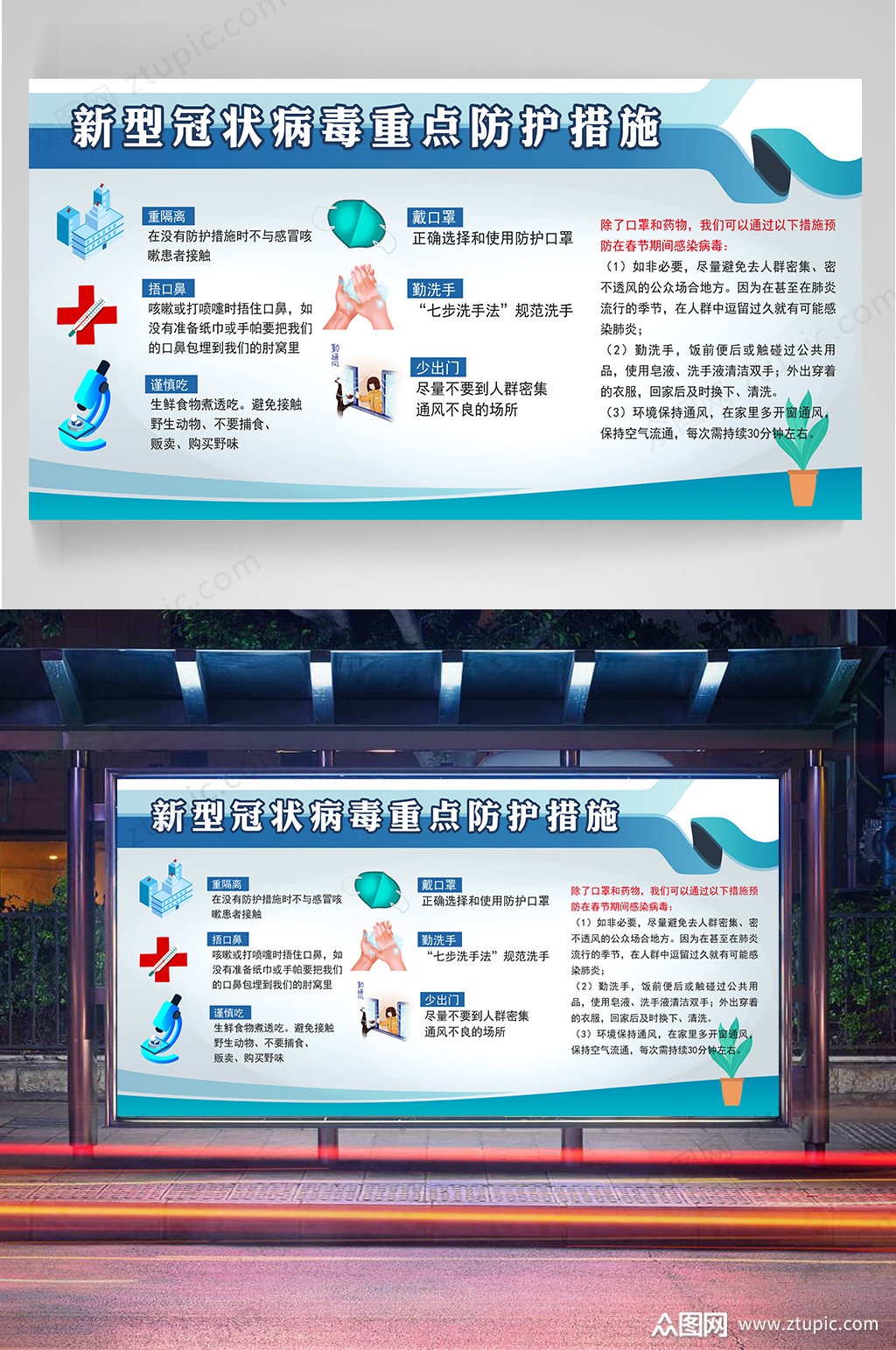 防疫重点防护措施海报