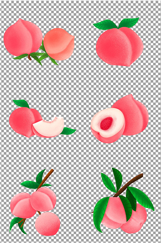 卡通粉色桃子素材