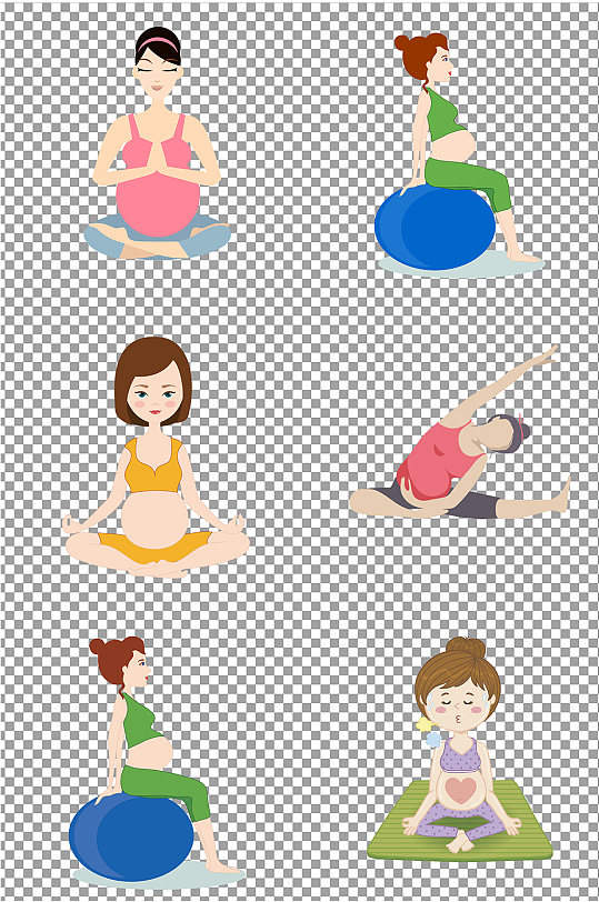 手绘孕妇瑜伽图片