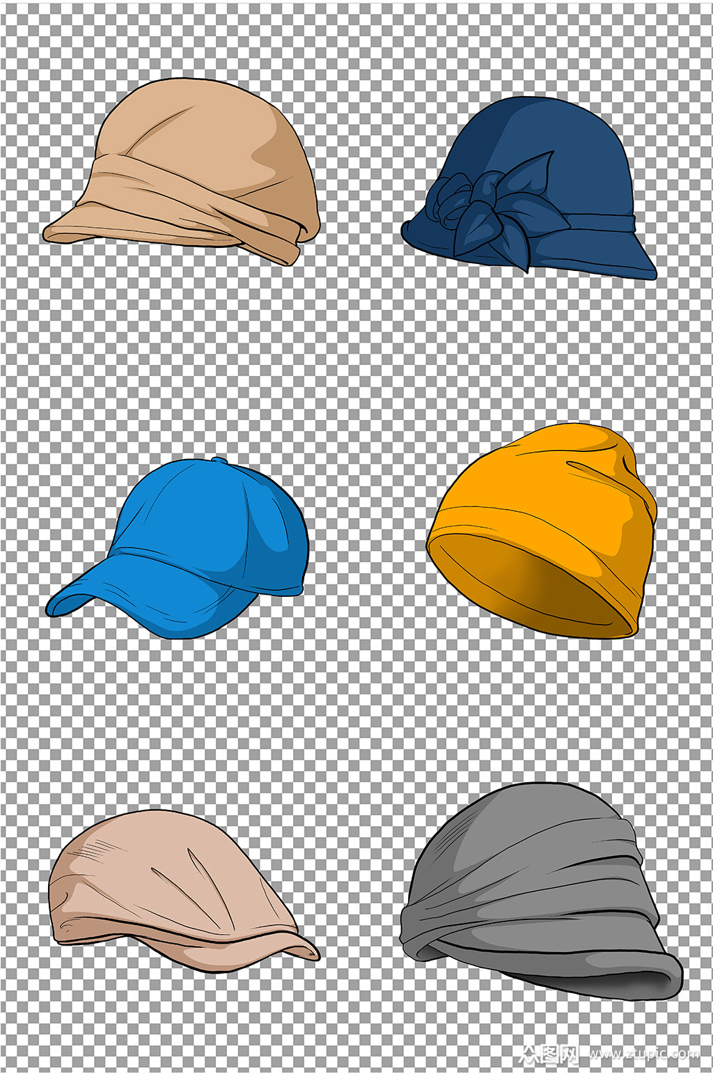 卡通手绘帽子图片模板下载-编号330821-众图网